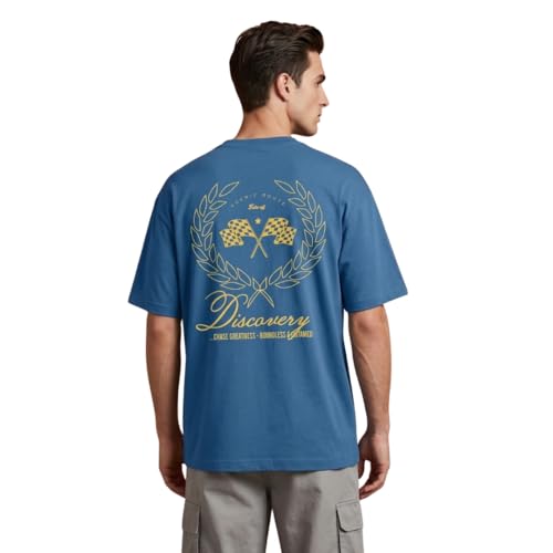 Image of Nobero Men's Oversized Graphic T-Shirt for Men | Soft Cotton | Drop Shoulder Relaxed Fit | Printed Casual Tshirt for Men
