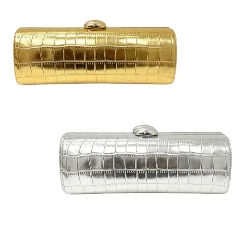 Image of Women Vegan Leather Evening Handbag Crocodile Pattern Handle Clutch Purse Cross Body Envelope Bag
