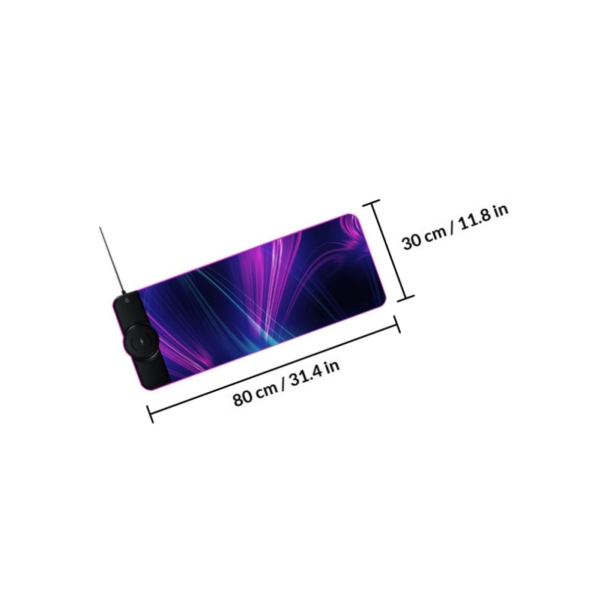 HEMOTON Tappetino per Mouse Wireless Rgb Ricarica 10w, Base Gommata