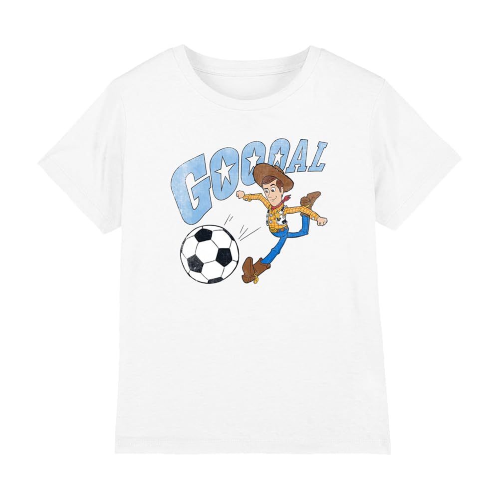 Disney Toy Story Woody Goal Kids T Shirt, White, 3-4Y