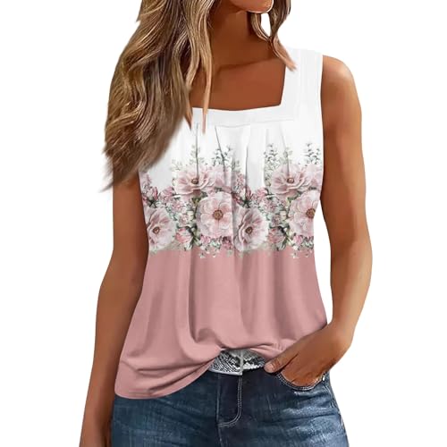 Spring Summer Plus Size Dressy Tank Tops for Women 2025 Womens Workout Floral Boho Beach Sleeveless Shirts Blouses