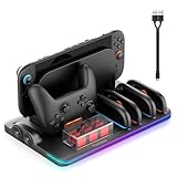 Transnovo Station de Charge pour Switch 2 Console Joycon & Manette Pro, Chargeur Manette S...