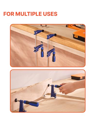 Image of VEVOR Bar Clamps for Woodworking, 2-Pack 36 inch Opening, Lockable F-Clamp with 600 lbs Load Limit, 2-1 /2 inch Depth, Cast Iron and Carbon Steel, Easy to Use, Wood Clamps for Woodworking Metal Working