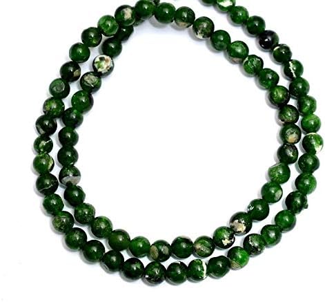 Cuentas de piedras preciosas de diópsido cromadas naturales AAA de 1 hebra para fabricación de joyas, cuentas redondas de diópsido cromado de 0.31