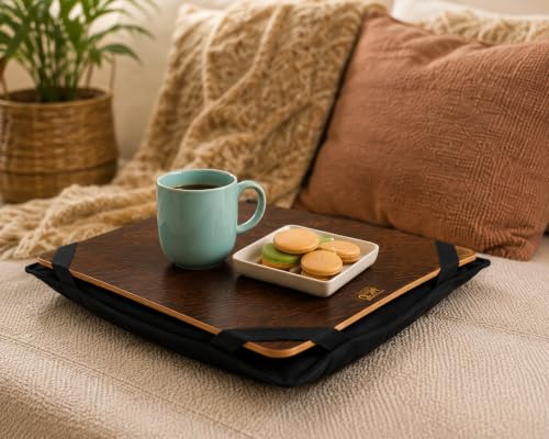 Image of Lap Board for Study | Home | Dining | Office | Laptop | Computer Desk | Reading & Writing | Multi-Purpose | Made in India | (WENGE, Cushion PAD 14X18 WENGE)
