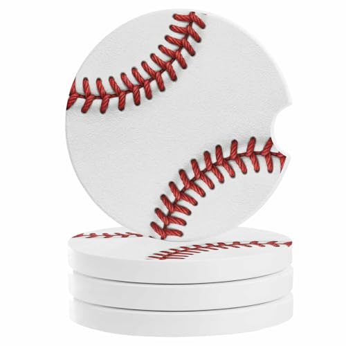 Red Line Rugby Stitching Car Coasters (4)