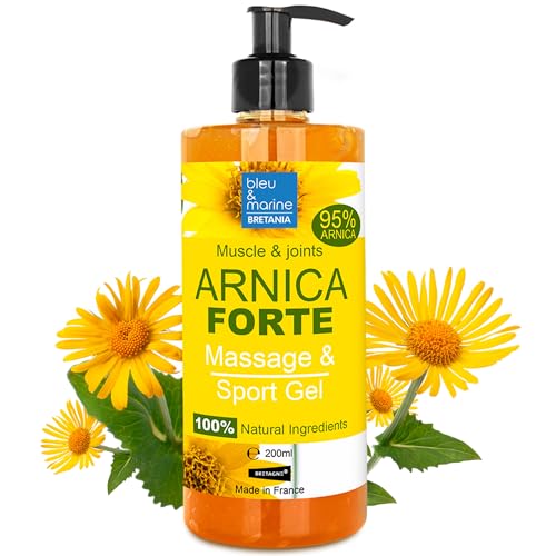 bleu & marine Bretania - Gel de Árnica 95% Ecológico | Extracto Concentrado | Masaje Muscular y Articular | Hidratante Piel | Ideal para Acné y Estrías, Claro, 200 ml