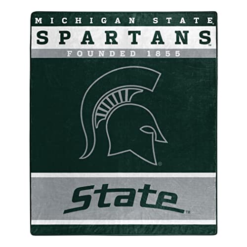 NORTHWEST NCAA Polyester Raschel Throw Blanket 50X60 inch, Michigan State Spartans