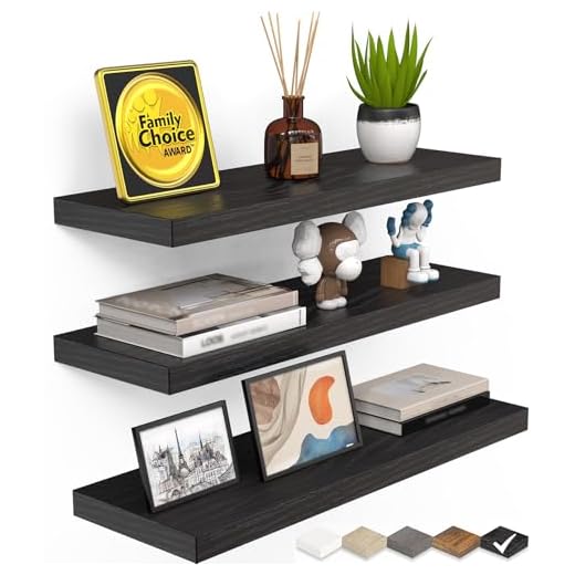 BAYKA Rustic Floating Shelves - Set of 3