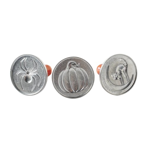 Nordic Ware 1260 Spooky Cast Cookie Stamps, 3-inch rounds, Silver