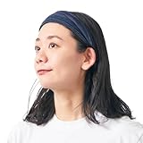 日本製デニムヘッドバンド 男女兼用 綿100% ヘッドスカーフ ヘアバンダナ、手染め ボーホー ジーンズ バンドゥ デイリーファッション ブルー M