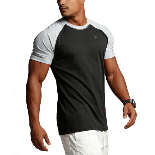 Image of Casual Short Sleeve Crew Neck Classic Wicking Breathable Fitness Muscle Athletic T Shirts Mens