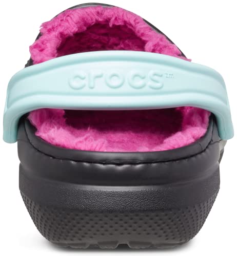 Image of Men's and Women's Classic Lined Clog | Fuzzy Slippers, Black /Pink Multi, 14 Men /16 Women