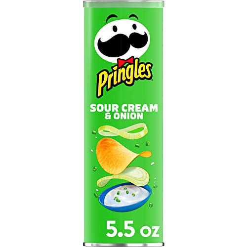 Pringles Potato Crisps Chips, Sour Cream and Onion Flavored, 5.5 oz Can