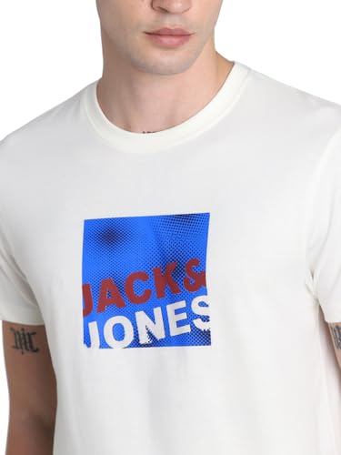 Image of JACK & JONES Men's Cotton Solid Slim Fit T-Shirt