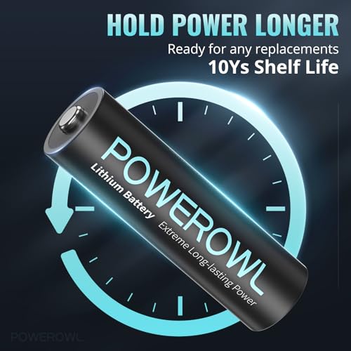 Image of POWEROWL Lithium AA Batteries, 1.5V High Capacity Double A Battery for Camera Freezer Thermometer etc,24 Pack (Non-Rechargeable)