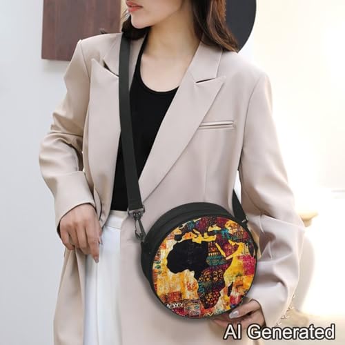 Image of Women Novelty Round Clock Shape Zippered Clock Purses for Women Tote Handbag Shoulder Bag, Gift for Mom Girlfriend