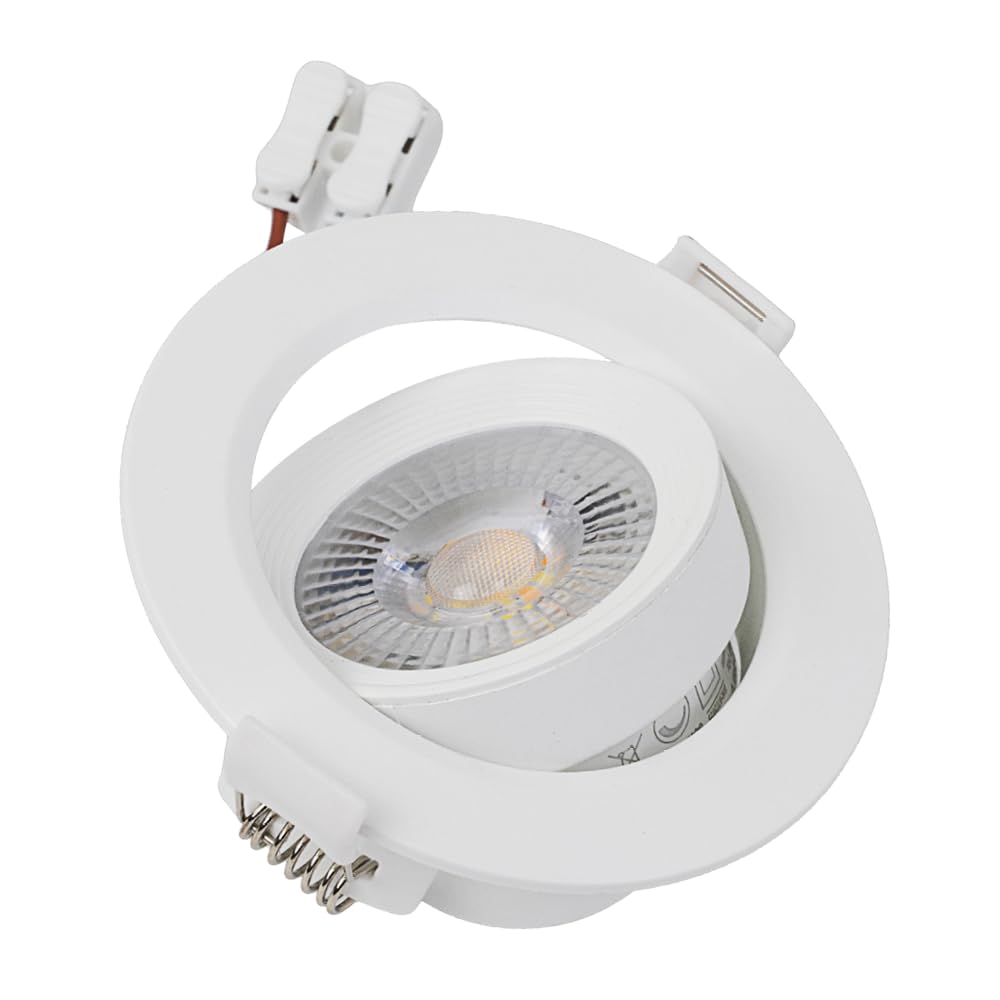 LUXULA LED Einbaustrahler schwenkbar 20 Stück - Einbaumaß 75mm - Deckenspot Weiß, Einbauleuchte Decke - 5W 450lm 3000K warmweiß - 38° Spotlight - LED Spots 30.000h - LED Deckenleuchte 230V Bad/Küche
