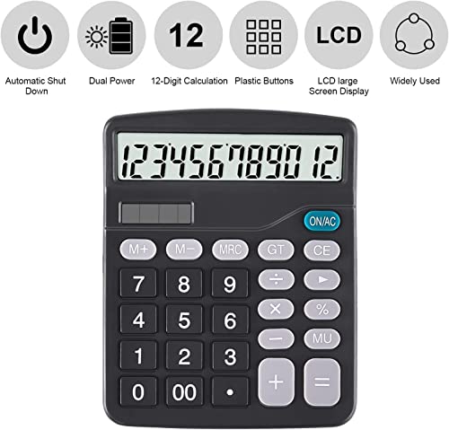 Image of Calculators,EooCoo 2Pcs Basic Standard Calculator 12 Digit Desktop Calculator with Large LCD Display and Sensitive Button for Office, School, Home & Business Use,Black and Black