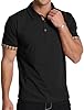 KUYIGO Mens Polo Shirts Deer Head Embroidery T-Shirt Contrasting Colors Golf Tennis Cotton Lightweight Tops,Black L #2