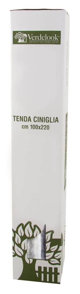 VERDELOOK | Tenda Ciniglia da Sole 100x220 cm, Bianco e Grigio, Fili: 24, Tenda per Porta Anti-Insetti e Anti Luce
