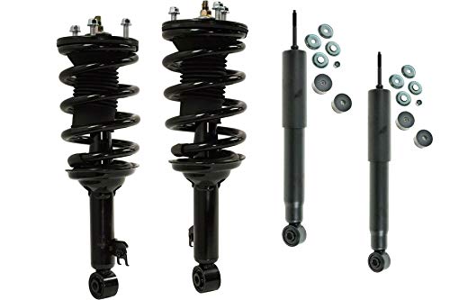 DTA 70188 - Full Set 2 Front Complete Strut Assemblies With Springs and Mounts + 2 Rear Shocks Compatible with Toyota Tacoma Base Model 2.7L RWD Only - Will NOT Fit 4WD or Prerunner
