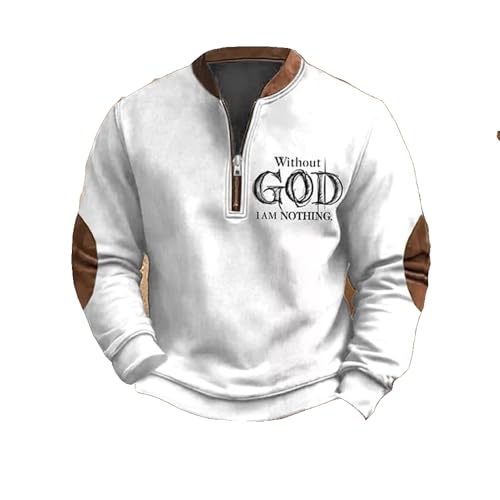 MOGUI Without God I Am Nothing Zip Collar Sweatshirt Faith Shirt Christian Gifts