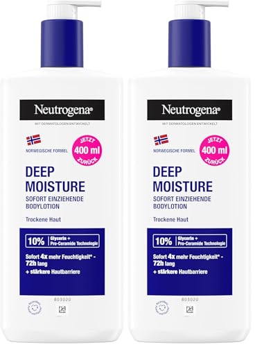 Neutrogena Deep Moisture Sofort einziehende Bodylotion 400ml (Packung mit 2)