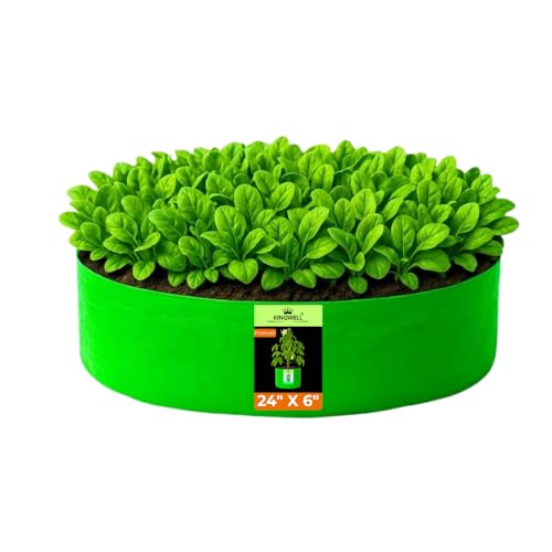 Image of Kingwell grow bags 24x6 inches pack of 1 Grow Bag For Terrace Garden Leafy Vegetable Plant Grow Bags Fruits Growing Containers For terrace Gardening