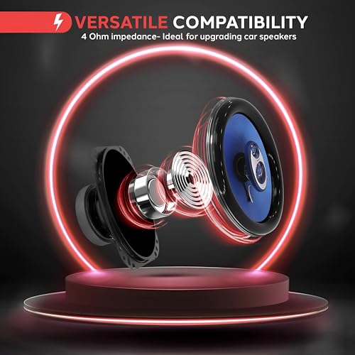 Image of Pyle 6 inch x 9 inch Car Sound Speaker (Pair) - Upgraded Blue Poly Injection Cone 4-Way 400 Watts w / Non-fatiguing Butyl Rubber Surround 50-20Khz Frequency Response 4 Ohm & 1.25 inch ASV Voice Coil PL6984BL Blue