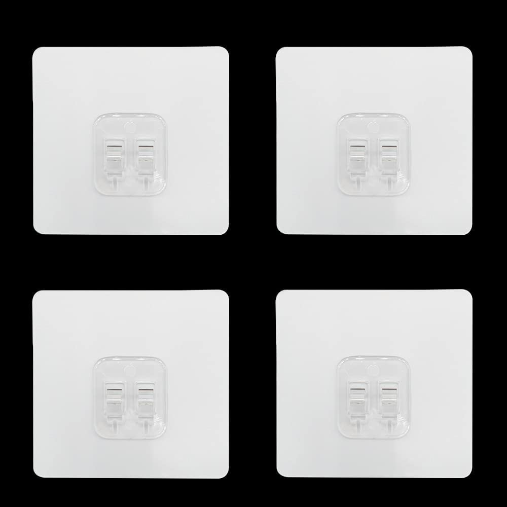 Alamic 4 Pack Shower Caddy Adhesive Sticker Hook Mount for Shower Caddy Basket Bathroom Shelf Soap Dish Holder