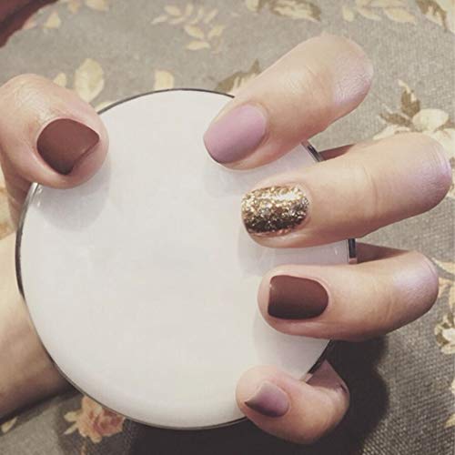 Acedre Square Press on Nails Matte False Nails Fake Glitter Nails Short Full Cover Fake Nail Tips for Women and Girls