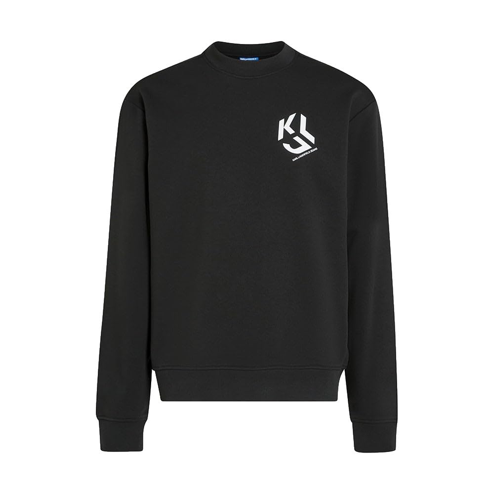 KARL LAGERFELD JEANS, Men's, Regular Monogram Sweat, Regular Fit, Black, L, black, L