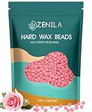 ZENILA Hard Wax Beads for Sensitive Skin, No-Redness Waxing Beads for Hair Removal, Bikini, Face, Eyebrow, Lip, Underarms, Painless Wax Beans for Women with 30% Beeswax, Pink, 1LB