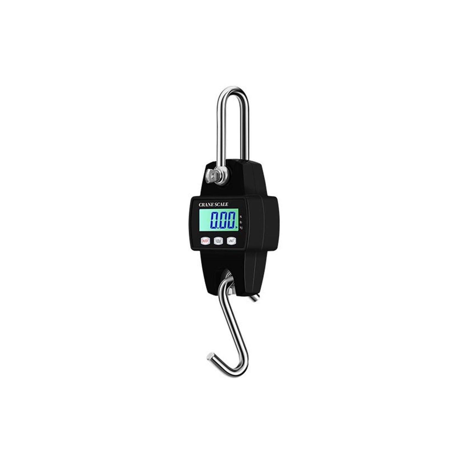 Digital Crane Scale, 300kg High Precision Crane Scale Portable Electronic Stainless Steel Hook Hanging Scale LCD Digital Industrial Scales Kg/Lb/N(Nero)