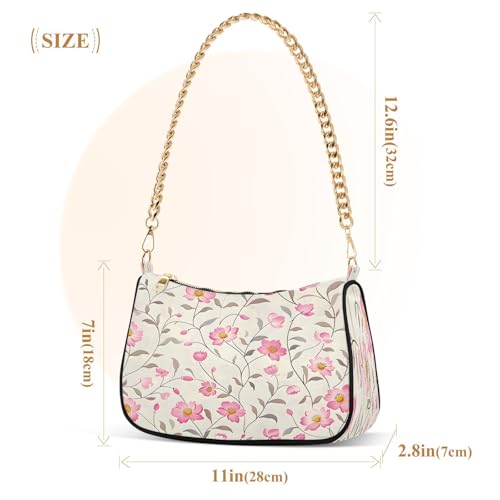 Shoulder Bags for Women Seamless Floral Hobo Tote Handbag Small Clutch Purse with Zipper Closure3
