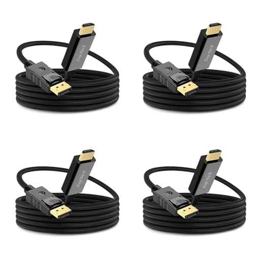 Image of DisplayPort to HDMI Cable 1.8M, 4K@60Hz 1080P@120Hz Uni-Directional UHD DisplayPort to HDMI1.4, DP to HDMI Cord for PC Computer Graphics Card to Projector Monitor TV. (PACK OF 4)