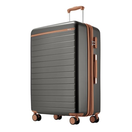 Kono 28 Inch Large Suitcase, Expandable for Long Trips, Impact-Resistant ABS+PC & Silent Wheels, Grey