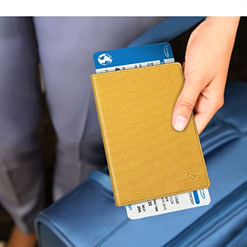 Image of FINTIE Passport Holder, Slim Travel Wallet RFID Blocking Card Case Cover Passport Cover Protector Essentials with Credit Card Slots for Women /Men | Slim