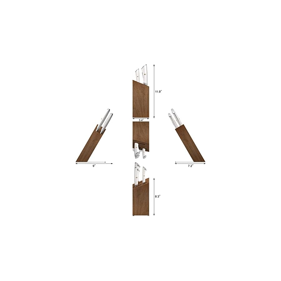 Cangshan ELBERT Series German Steel Forged 4-Piece HUA Knife Block Set, Acacia (White)