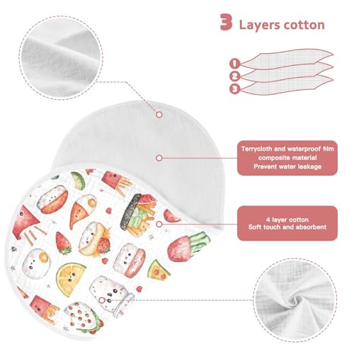 vvfelixl Watercolor Food Burp Cloths for Baby Boy Girls Baby Washcloths Burp Rags 1 Pack3