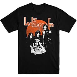 Rock Off LED Zeppelin Orange Circle Officiel T-Shirt Hommes Unisexe - Les Beatles, Paul McCartney, John Lennon, RIngo Starr, George Harrison