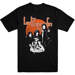 Rock Off LED Zeppelin Orange Circle Officiel T-Shirt Hommes Unisexe - Les Beatles, Paul McCartney, John Lennon, RIngo Starr, George Harrison