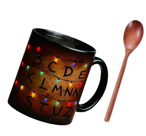 Emoioerm Stranger Xmas Lights 11oz Thermochromic Mug,Temperature Heat Sensitive S Things Mugs Heat Sensitive Color Changing Cup,Unique Valentines Day Gift for Lovers