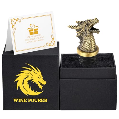 Bec verseur dragon et bouchon de vin bronze 2 en 1 - 3