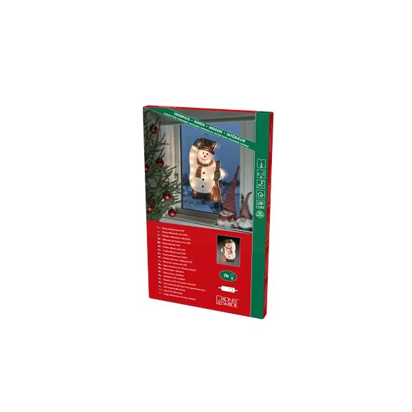 Konstsmide LED Fensterbild, Schneemann, 20 warm weiße Dioden, 230V, Innen, weißes Kabel - 2851-010 – Bild 6