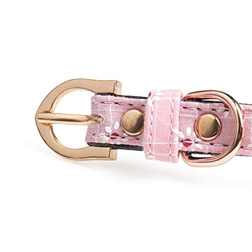 3er Set Hundehalsbänder Mit Blumenmuster – Rosa, Verstellbar 23-37 Cm, Für Kleine Hündinnen & Welpen