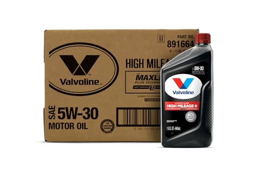 Image of Valvoline High Mileage 150K with Maxlife Plus Technology Motor Oil SAE 5W-30 1 QT, Case of 6