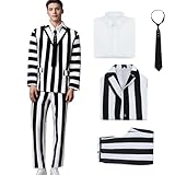 Poboola Betelgeuse Costume Red Suit Mens Wedding Weird Outfit Halloween Couple Costumes Horror Funny Beetle Movie Cosplay M
