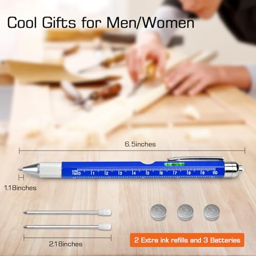 Image of Fathers Day Dad Gifts for Husband from Wife, Tool Presents for boyfriend Men, 9 in 1 Multi Tool Pen, Fathers Day Birthday Christmas Stocking Stuffers for Men Grandpa Him